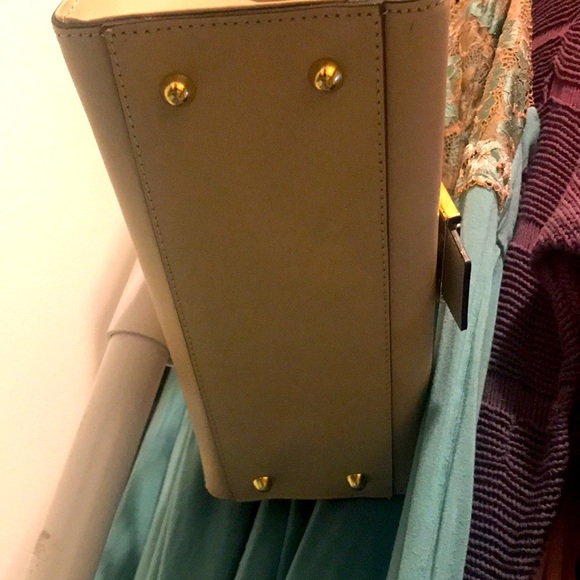 NEW DIVINA FIRENZE LADIES LEATHER HANDBAG SATCHEL MADE IN ITALY  NWOT BEIGE - Picture 8 of 11